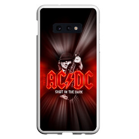 Чехол для Samsung S10E с принтом AC/DC: Angus Young в Тюмени, Силикон | Область печати: задняя сторона чехла, без боковых панелей | ac | ac dc | ac|dc | angus young | dc. logo | hard | rock | ангус янг | логотип