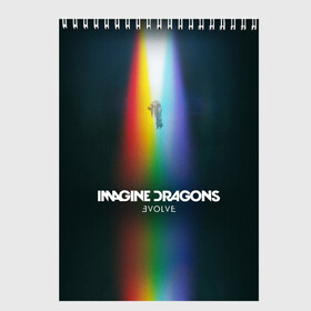 Скетчбук с принтом Imagine Dragons Evolve в Тюмени, 100% бумага
 | 48 листов, плотность листов — 100 г/м2, плотность картонной обложки — 250 г/м2. Листы скреплены сверху удобной пружинной спиралью | believer | dan reynolds | dragons | evolve | imagine | indie | pop | rock | имежин дрэгонс | инди | поп | рок
