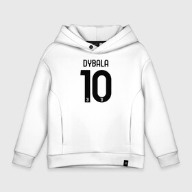 Детское худи Oversize хлопок с принтом Dybala 10 номер Ювентус в Тюмени, френч-терри — 70% хлопок, 30% полиэстер. Мягкий теплый начес внутри —100% хлопок | боковые карманы, эластичные манжеты и нижняя кромка, капюшон на магнитной кнопке | 10 | ac milan | champions | fifa | juve | juventus | juvi | paulo dybala | soccer | uefa | дубала | лига чемпионов | номер | пауло дибала | сборная аргентины | спорт | уефа | фифа | фк | футбол | футболист | футбольный клуб | 