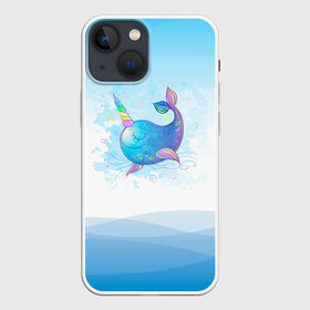Чехол для iPhone 13 mini с принтом Дельфин единорог в Тюмени,  |  | Тематика изображения на принте: cute | dolphin | unicorn | два дельфина | дельфин | дельфин в море | дельфинами | единорог | милый | мир | подводный