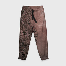 Детские брюки 3D с принтом Lace Pattern в Тюмени, 100% полиэстер | манжеты по низу, эластичный пояс регулируется шнурком, по бокам два кармана без застежек, внутренняя часть кармана из мелкой сетки | lace | pattern | sides | wall | узор