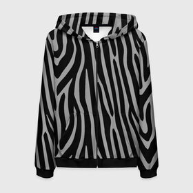 Мужская толстовка 3D на молнии с принтом Zebra Camouflage в Тюмени, 100% полиэстер | длина до линии бедра, манжеты и пояс оформлены мягкой тканевой резинкой, двухслойный капюшон со шнурком для регулировки, спереди молния, по бокам два кармана | Тематика изображения на принте: animal | blackandwhite | camouflage | stripes | zebra