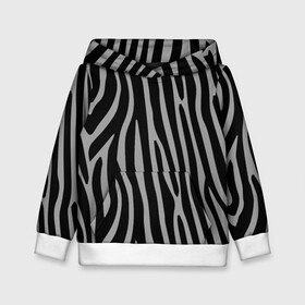 Детская толстовка 3D с принтом Zebra Camouflage в Тюмени, 100% полиэстер | двухслойный капюшон со шнурком для регулировки, мягкие манжеты на рукавах и по низу толстовки, спереди карман-кенгуру с мягким внутренним слоем | Тематика изображения на принте: animal | blackandwhite | camouflage | stripes | zebra
