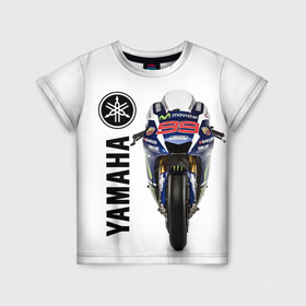 Детская футболка 3D с принтом YAMAHA [002] в Тюмени, 100% гипоаллергенный полиэфир | прямой крой, круглый вырез горловины, длина до линии бедер, чуть спущенное плечо, ткань немного тянется | Тематика изображения на принте: moto | yamaha | мотоцикл | ямана | ямаха