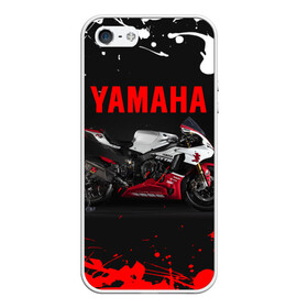 Чехол для iPhone 5/5S матовый с принтом YAMAHA [004] в Тюмени, Силикон | Область печати: задняя сторона чехла, без боковых панелей | moto | yamaha | мотоцикл | ямана | ямаха