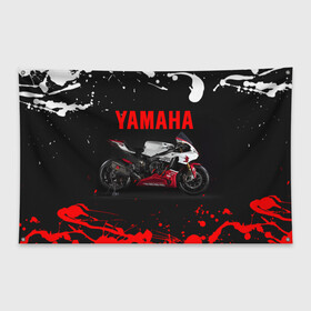 Флаг-баннер с принтом YAMAHA [004] в Тюмени, 100% полиэстер | размер 67 х 109 см, плотность ткани — 95 г/м2; по краям флага есть четыре люверса для крепления | moto | yamaha | мотоцикл | ямана | ямаха