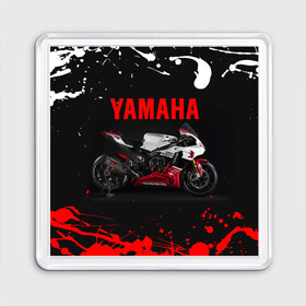 Магнит 55*55 с принтом YAMAHA [004] в Тюмени, Пластик | Размер: 65*65 мм; Размер печати: 55*55 мм | moto | yamaha | мотоцикл | ямана | ямаха