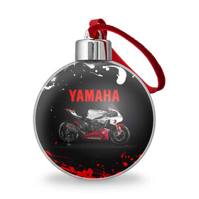 Ёлочный шар с принтом YAMAHA [004] в Тюмени, Пластик | Диаметр: 77 мм | moto | yamaha | мотоцикл | ямана | ямаха