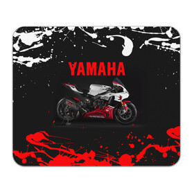 Коврик для мышки прямоугольный с принтом YAMAHA [004] в Тюмени, натуральный каучук | размер 230 х 185 мм; запечатка лицевой стороны | moto | yamaha | мотоцикл | ямана | ямаха