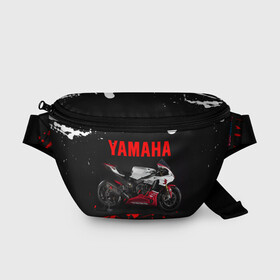 Поясная сумка 3D с принтом YAMAHA [004] в Тюмени, 100% полиэстер | плотная ткань, ремень с регулируемой длиной, внутри несколько карманов для мелочей, основное отделение и карман с обратной стороны сумки застегиваются на молнию | moto | yamaha | мотоцикл | ямана | ямаха