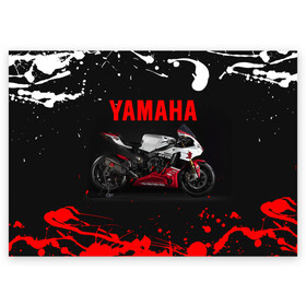 Поздравительная открытка с принтом YAMAHA [004] в Тюмени, 100% бумага | плотность бумаги 280 г/м2, матовая, на обратной стороне линовка и место для марки
 | moto | yamaha | мотоцикл | ямана | ямаха