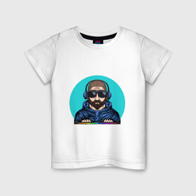 Детская футболка хлопок с принтом Толи геймер, толи диджей в Тюмени, 100% хлопок | круглый вырез горловины, полуприлегающий силуэт, длина до линии бедер | Тематика изображения на принте: диджей | игрок | игры | профессия