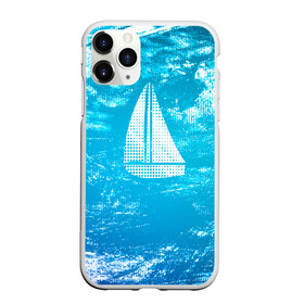Чехол для iPhone 11 Pro матовый с принтом Парусная лодка в Тюмени, Силикон |  | sailboat | кораблик | корабль | лодка | на голубом | парус | паруса | парусная лодка | халфтон