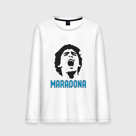 Мужской лонгслив хлопок с принтом Maradona Scream в Тюмени, 100% хлопок |  | argentina | maradona | messi | sport | аргентина | гол | диего | марадона | месси | мяч | рука бога | спорт | футбол | чемпион