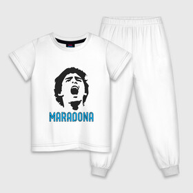 Детская пижама хлопок с принтом Maradona Scream в Тюмени, 100% хлопок |  брюки и футболка прямого кроя, без карманов, на брюках мягкая резинка на поясе и по низу штанин
 | argentina | maradona | messi | sport | аргентина | гол | диего | марадона | месси | мяч | рука бога | спорт | футбол | чемпион