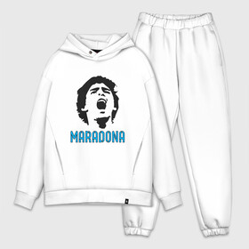 Мужской костюм хлопок OVERSIZE с принтом Maradona Scream в Тюмени,  |  | argentina | maradona | messi | sport | аргентина | гол | диего | марадона | месси | мяч | рука бога | спорт | футбол | чемпион