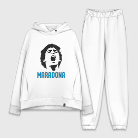 Женский костюм хлопок Oversize с принтом Maradona Scream в Тюмени,  |  | argentina | maradona | messi | sport | аргентина | гол | диего | марадона | месси | мяч | рука бога | спорт | футбол | чемпион