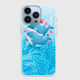 Чехол для iPhone 13 Pro с принтом Два дельфина в Тюмени,  |  | cute | dolphin | два дельфина | дельфин | дельфин в море | дельфинами | любовь | милый | мир | подводный | сердечки