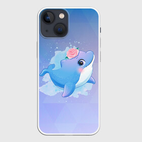 Чехол для iPhone 13 mini с принтом Дельфинчик в Тюмени,  |  | Тематика изображения на принте: cute | dolphin | дельфин | дельфин в море | дельфинами | дельфинчик | милый | мир | подводный
