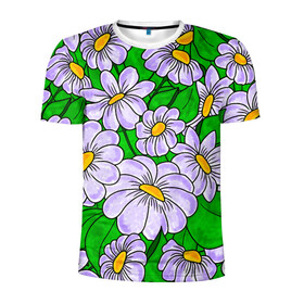 Мужская футболка 3D спортивная с принтом Цветы Лавандовые ромашки в Тюмени, 100% полиэстер с улучшенными характеристиками | приталенный силуэт, круглая горловина, широкие плечи, сужается к линии бедра | chamomile | flowers | summer | акварельные | бабочки | бутоны | весна | ветки | дача | девушкам | красочные | лепестки | лес | летний | лето | листья | отпуск | поляна | природа | растения | ромашки | сад | солнце