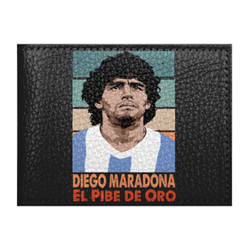 Обложка для студенческого билета с принтом Maradona - El Pibe De Oro в Тюмени, натуральная кожа | Размер: 11*8 см; Печать на всей внешней стороне | argentina | maradona | messi | sport | аргентина | гол | диего | марадона | месси | мяч | рука бога | спорт | футбол | чемпион