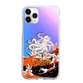 Чехол для iPhone 11 Pro матовый с принтом Осьминог в Лаве | Градиент в Тюмени, Силикон |  | animal | beast | fade | kraken | monster | moon | ocean | octopus | sea | water | waves | вода | волны | градиент | животные | звери | кракен | лава | луна | монстр | море | небо | огонь | океан | осьминог | рыбы | щупальца