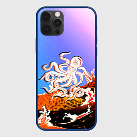 Чехол для iPhone 12 Pro с принтом Осьминог в Лаве | Градиент в Тюмени, силикон | область печати: задняя сторона чехла, без боковых панелей | animal | beast | fade | kraken | monster | moon | ocean | octopus | sea | water | waves | вода | волны | градиент | животные | звери | кракен | лава | луна | монстр | море | небо | огонь | океан | осьминог | рыбы | щупальца