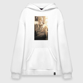 Худи SuperOversize хлопок с принтом Lumine fan art в Тюмени, 70% хлопок, 30% полиэстер, мягкий начес внутри | карман-кенгуру, эластичная резинка на манжетах и по нижней кромке, двухслойный капюшон
 | art | fanart | game | genshin | impact | lumine | арт | люмин | фан