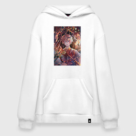 Худи SuperOversize хлопок с принтом Tartaglia fan art в Тюмени, 70% хлопок, 30% полиэстер, мягкий начес внутри | карман-кенгуру, эластичная резинка на манжетах и по нижней кромке, двухслойный капюшон
 | art | fanart | game | genshin | impact | tartaglia | арт | тарталья | фан