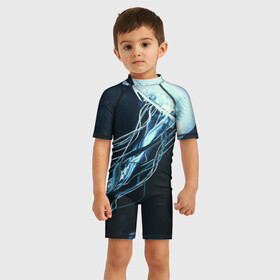 Детский купальный костюм 3D с принтом Рисунок медуза в Тюмени, Полиэстер 85%, Спандекс 15% | застежка на молнии на спине | medusa | арт | животные | медузы | рисунок | рыбы | щупальца
