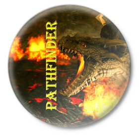 Значок с принтом Pathfinder НРИ в Тюмени,  металл | круглая форма, металлическая застежка в виде булавки | Тематика изображения на принте: pathfinder | roleplaying game | настолка | настольная ролевая игра | настольные игры | настольщик | нри