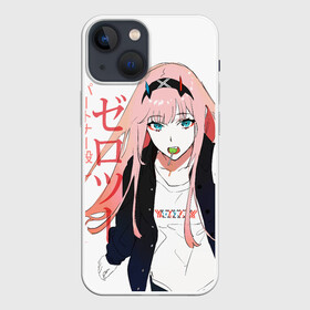 Чехол для iPhone 13 mini с принтом Zero Two, Darling in the Franx в Тюмени,  |  | 02 | anime girl | darling in the franxx | zero two | аниме | дарлинг во франксе | девушка с розовыми волосами | манга | милый во франксе | ноль два | розовые волосы | тян