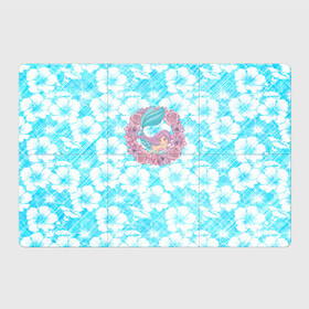 Магнитный плакат 3Х2 с принтом Русалочка и цветы в Тюмени, Полимерный материал с магнитным слоем | 6 деталей размером 9*9 см | flowers | mermaid | морская | русалка | русалочка | ундина | цветы