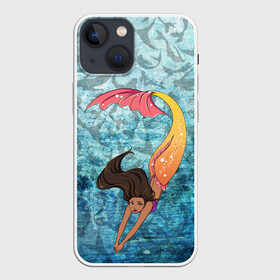 Чехол для iPhone 13 mini с принтом Русалка | Подводный мир (Z) в Тюмени,  |  | mermaid | naiad | nymph | rusalka | ведява | водяница | восточнославянская мифология | дух | лесовица | мифология | морская дева | нимфа | подводный мир | русал | русалии | русалка | русалочка | ундина | фараонка