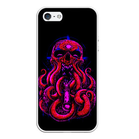 Чехол для iPhone 5/5S матовый с принтом Череп Осьминог Octopus Skull в Тюмени, Силикон | Область печати: задняя сторона чехла, без боковых панелей | animal | beast | kraken | monster | ocean | octopus | sea | skull | water | waves | вода | животные | звери | кракен | монстр | море | океан | осьминог | рыбы | череп | щупальца