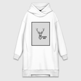 Платье-худи хлопок с принтом Deer me в Тюмени,  |  | deer | frame | self love | животное | олень