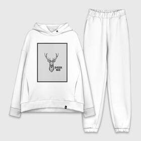 Женский костюм хлопок Oversize с принтом Deer me в Тюмени,  |  | deer | frame | self love | животное | олень