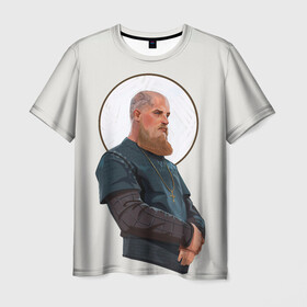 Мужская футболка 3D с принтом Ragnarr Saint в Тюмени, 100% полиэфир | прямой крой, круглый вырез горловины, длина до линии бедер | viking | vikings | альфред великий | аслауг | викинг | викинги | конунг | лагерта | один | рагнар лодброк | сериал | сериалы | харальд