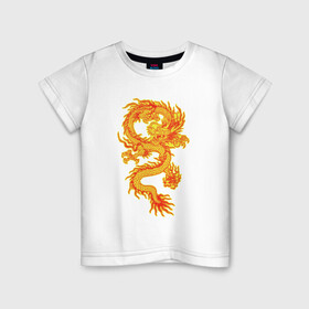 Детская футболка хлопок с принтом Дракон и машина в Тюмени, 100% хлопок | круглый вырез горловины, полуприлегающий силуэт, длина до линии бедер | Тематика изображения на принте: дракон | дракончик | китайский дракон