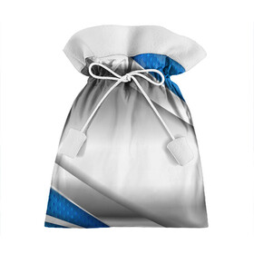 Подарочный 3D мешок с принтом 3D СЕРЕБРО BLUE LINES в Тюмени, 100% полиэстер | Размер: 29*39 см | Тематика изображения на принте: 3d | 3д | sport | абстракция | линии | паттерн | соты | спортивный стиль | текстуры