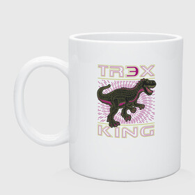 Кружка керамическая с принтом T-rex Король динозавров в Тюмени, керамика | объем — 330 мл, диаметр — 80 мм. Принт наносится на бока кружки, можно сделать два разных изображения | dino | rex | roar | t rex | дино | динозавр | динозавры