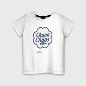 Детская футболка хлопок с принтом Chupa Chups в Тюмени, 100% хлопок | круглый вырез горловины, полуприлегающий силуэт, длина до линии бедер | chupa chups | lick | леденец | чупа чупс | чупик | чупс | чупсик