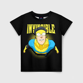 Детская футболка 3D с принтом Invincible в Тюмени, 100% гипоаллергенный полиэфир | прямой крой, круглый вырез горловины, длина до линии бедер, чуть спущенное плечо, ткань немного тянется | invincible | комикс | марк грейсон | мультсериал | неуязвимый | супергерой