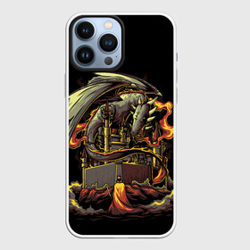 Чехол для iPhone 13 Pro Max с принтом БИТВА С ДРАКОНОМ в Тюмени,  |  | Тематика изображения на принте: battle | dragon | fantasy | fire | king | knight | битва | дракон | дым | замок | зверь | король | огонь | рыцарь | фэнтези