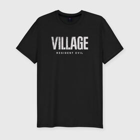 Мужская футболка хлопок Slim с принтом RESIDENT EVIL VILLAGE в Тюмени, 92% хлопок, 8% лайкра | приталенный силуэт, круглый вырез ворота, длина до линии бедра, короткий рукав | resident evil | resident evil 8 village | village | вампиры | димитреску | леди | резидент | эвил