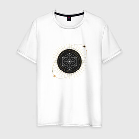 Мужская футболка хлопок с принтом карта таро звезда в Тюмени, 100% хлопок | прямой крой, круглый вырез горловины, длина до линии бедер, слегка спущенное плечо. | астрология | звезда | карма | карта | космос | магия | мистика | оккультный глаз | планеты | расклад мистическое существо | руны | таро