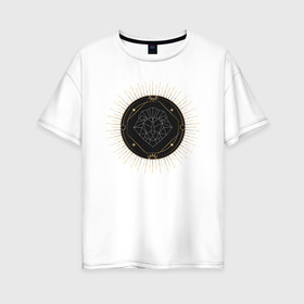Женская футболка хлопок Oversize с принтом карта таро лев в Тюмени, 100% хлопок | свободный крой, круглый ворот, спущенный рукав, длина до линии бедер
 | астрология | звезда | карма | карта | космос | лев | магия | мистика | оккультный глаз | планеты | расклад мистическое существо | руны | таро