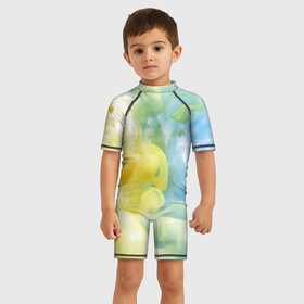 Детский купальный костюм 3D с принтом Coloful Smoke в Тюмени, Полиэстер 85%, Спандекс 15% | застежка на молнии на спине | Тематика изображения на принте: abstraction | coloful | smoke | stains | дым