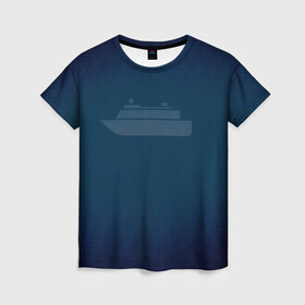 Женская футболка 3D с принтом Яхта в Тюмени, 100% полиэфир ( синтетическое хлопкоподобное полотно) | прямой крой, круглый вырез горловины, длина до линии бедер | корабль | море | морское | судно | яхта | яхты
