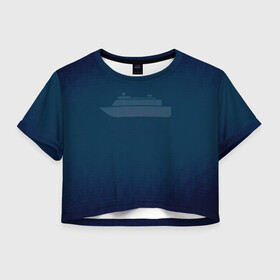 Женская футболка Crop-top 3D с принтом Яхта в Тюмени, 100% полиэстер | круглая горловина, длина футболки до линии талии, рукава с отворотами | корабль | море | морское | судно | яхта | яхты